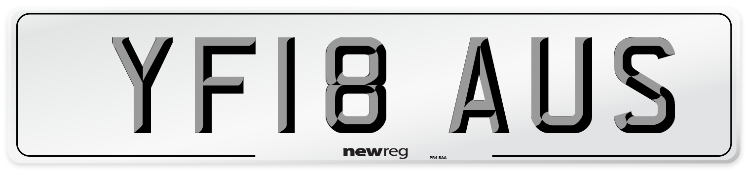 YF18 AUS Number Plate from New Reg